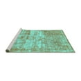 thumbnail image 2 of Ahgly Company Machine Washable Indoor Round Abstract Turquoise Blue Modern Area Rugs, 6' Round, 2 of 4