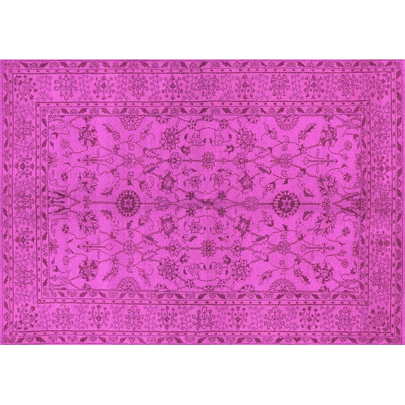 Ahgly Company Indoor Rectangle Oriental Pink Traditional Area Rugs, 7' x 10'