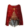 thumbnail image 4 of Xuniizn Christmas Sweaters for Women Crewneck Long Sleeve Shirts Tops Christmas Tree Printed Casual Lightweight Women's Sweaters Fall Winter Clothes Outfits, 4 of 4
