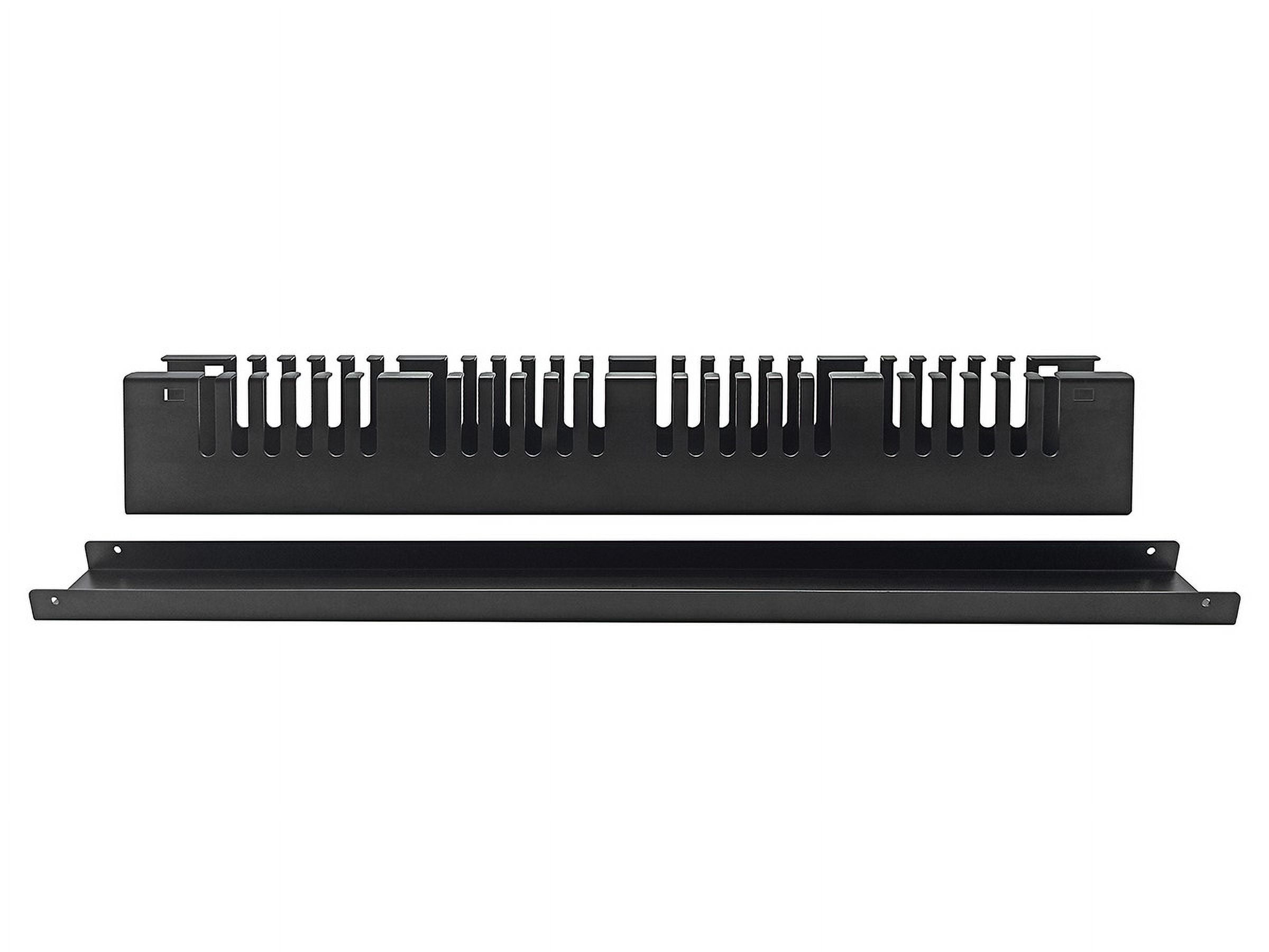 Monoprice 1U 19in Metal Rackmount Cable Management Panel, Protects Cables, Promotes Good Airflow, Easy Grouping of Cables, Cable Organization