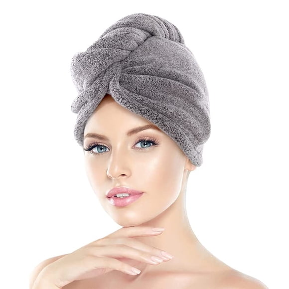 Toalla para el cabello de fibra de bambú Laklulu para mujeres y niñas, turbante para cabello mojado de secado rápido y súper absorbente