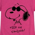 thumbnail image 3 of Peanuts - Cool Joe Keep On Smiling - Youth Girls Short Sleeve Tee, 3 of 6