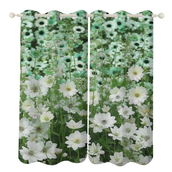 Floral Colorful Flower Curtains Watercolor Theme Window Curtains Grommet Blackout Drapes for Living Room Bedroom