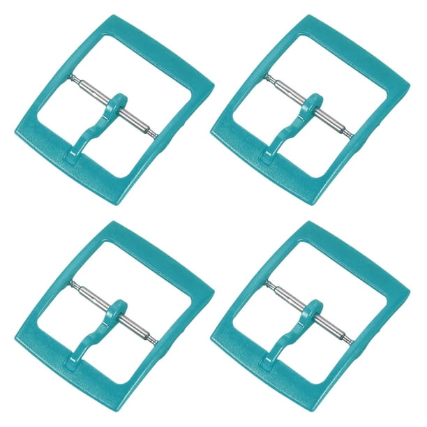 Uxcell 4 Pcs Cierre de Reemplazo para Banda de Reloj, Cierre de Correa de Reloj de Plástico de 16 mm para Bandas de Reloj de Cuero Silicona Nylon Lona, Azul Claro