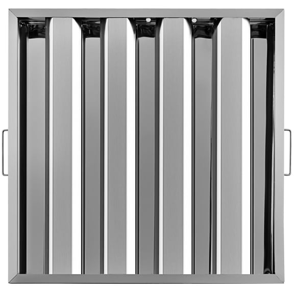 VEVOR Hood Filters, 19.5W x 19.5H inch, Pack of 6, 430 Stainless Steel, 4 Grooves Commercial Hood Filters, Commercial Kitchen Range Hood Filter, for Grease Rated Commercial Kitchen Exhaust Hoods