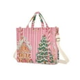 thumbnail image 7 of FORMRS Womens Corduroy Tote Bag Crossbody Shoulder Handbag with Pocket, Brown Gingerbread House, 7 of 7