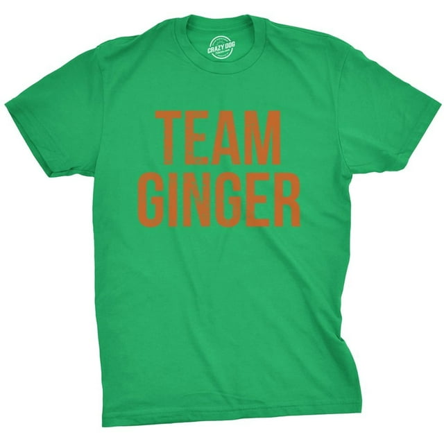 Mens Team Ginger T Shirt Funny Red Head St Saint Patricks Day Irish Tee for Guys