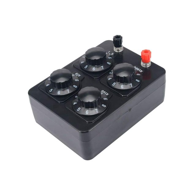 Acxico 1 Uds 0-9999 Ohm caja de resistencia Simple resistencia Variable de precisión para enseñanza de experimentos de electricidad física