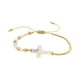 thumbnail image 5 of 4x Pulsera con Cuentas, Dije Cruzado, Joyería de Moda, Pulsera de Hilo Cruzado de Piedra Ajustable para Fiesta Del Día de San Valentín, Niñas 4 piezas, 5 of 8