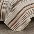 thumbnail image 6 of Chezmoi Collection Avery Striped Cotton Quilt Set King Size, 3-Piece Soft Pre-Washed 100% Cotton Quilt, Multi-Color Brown, 6 of 9
