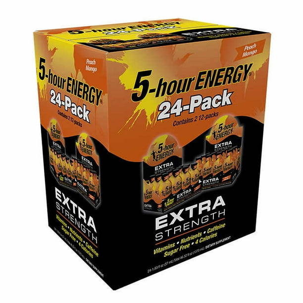 5hour Energy Shot, Extra Strength, Peach Mango, 1.93 fl. oz, 24count