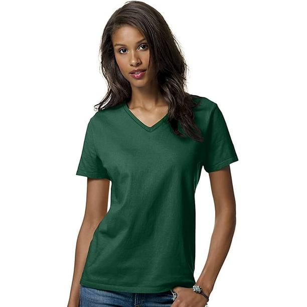 Hanes Women's Relaxed Fit ComfortSoft V-Neck T-Shirt - Walmart.com