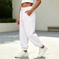 thumbnail image 5 of Wilark Girls Sweatpants with Pockets Running Casual Fashion Drawstring Elastic Waist Baggy Joggers for Kids White 12, 5 of 9