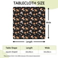 thumbnail image 2 of Brown Mushroom Pattern Black Pattern Square Fitted Tablecloth with Elastic Edge,Square Table Cover,Washable Elastic Table Cover for Home Kitchen Party Decor 34"x34", 2 of 6