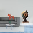 thumbnail image 2 of Estatua de caballo Dalecarlian en forma de globo terráqueo, escultura animal moderna de colección, reloj de mesa, adorno artístico para estantería, of, 2 of 8