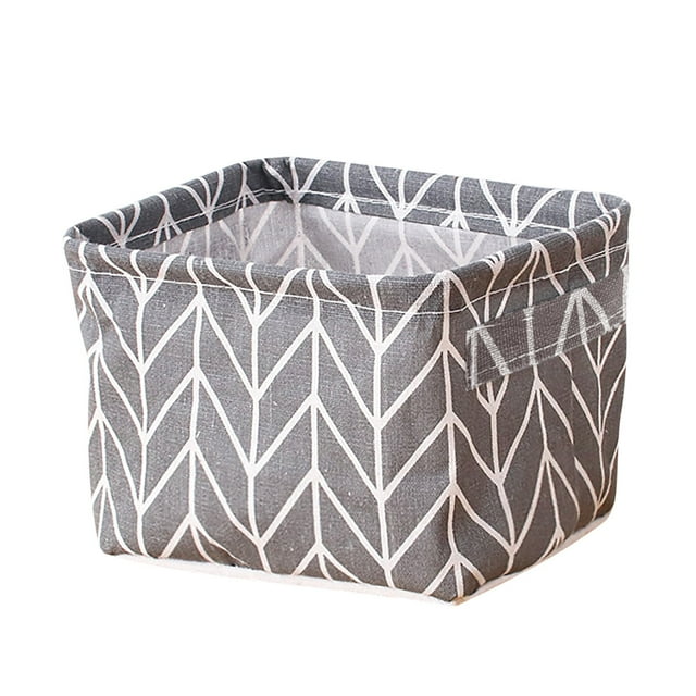Gray Fabric Storage Basket – Nordic-Style Organizer with Handles for Wardrobe & Office
