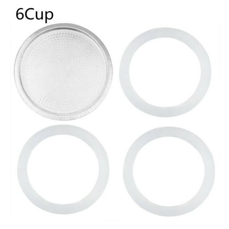 

BCLONG 3 Silicone Seals And 1 Aluminum Filter For Espresso Pot Moka Pot Accessories