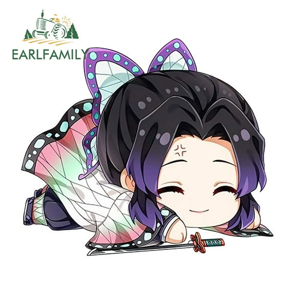 EARLFAMILY 5.1 Inch for Shinobu Car Stickers Anime Graffiti Vinyl Car Wrap Motorcycle Windows RV Accessoires Decals