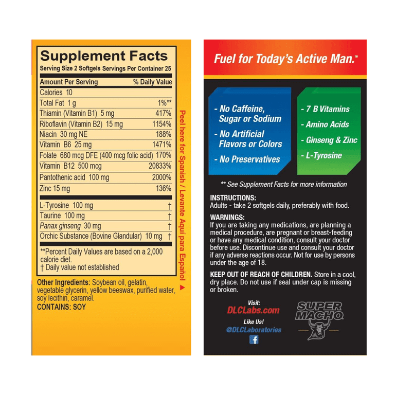 Super Macho Vitamin B Supplement With Ginseng & Zinc, 2-Pack photo 4
