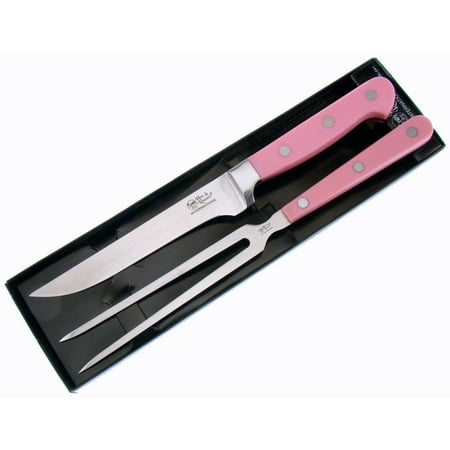 - Hen & Rooster 2-piece Pink Carving Set