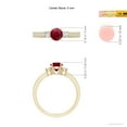 thumbnail image 5 of ANGARA Natural Classic Three Stone Ruby and Diamond Ring in 14K Yellow Gold for Women (Size-5mm) | July Birthstone, Birthday, Anniversary, Jewelry Gift for Women | Natural Ruby Ring, 5 of 9