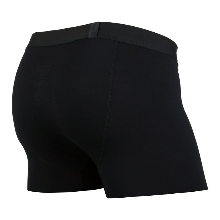BN3TH Men's Classic Trunk Brief Shorter 3.5 Inseam Pouch Underwear (Black,  2XL) 