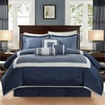 thumbnail image 3 of Pemberly Row Modern / Contemporary 7 Piece Comforter Set in Navy, 3 of 6