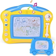 Fun Little Toys Magnetic Drawing Board Set for Kids and Toddlers. Large 15.35 Inch Magna Doodle Writing Pad Comes with a Travel Size Sketch Doodle Board.Blue