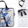 thumbnail image 3 of Werpe Blue Leaves Gold Leaf Decorative Letter Laptop Bag Diving Fabric Computer Protective Handle Case 15inch, 3 of 5