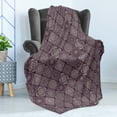 thumbnail image 4 of Mandala Soft Flannel Fleece Throw Blanket, Old Fashioned Design with Square Frames and Vintage Oriental Art Motifs, Cozy Plush for Indoor and Outdoor Use, 50" x 70", Eggplant White, by Ambesonne, 4 of 5