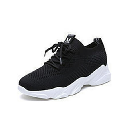 

Ymiytan Women Lightweight Walking Shoes Daily Breathable Chunky Casual Shoe Travel Comfortable Flats Black 7.5
