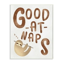 Stupell Industries Good At Naps Phrase Jungle Sloth Sleeping Wall Plaque by Ziwei Li