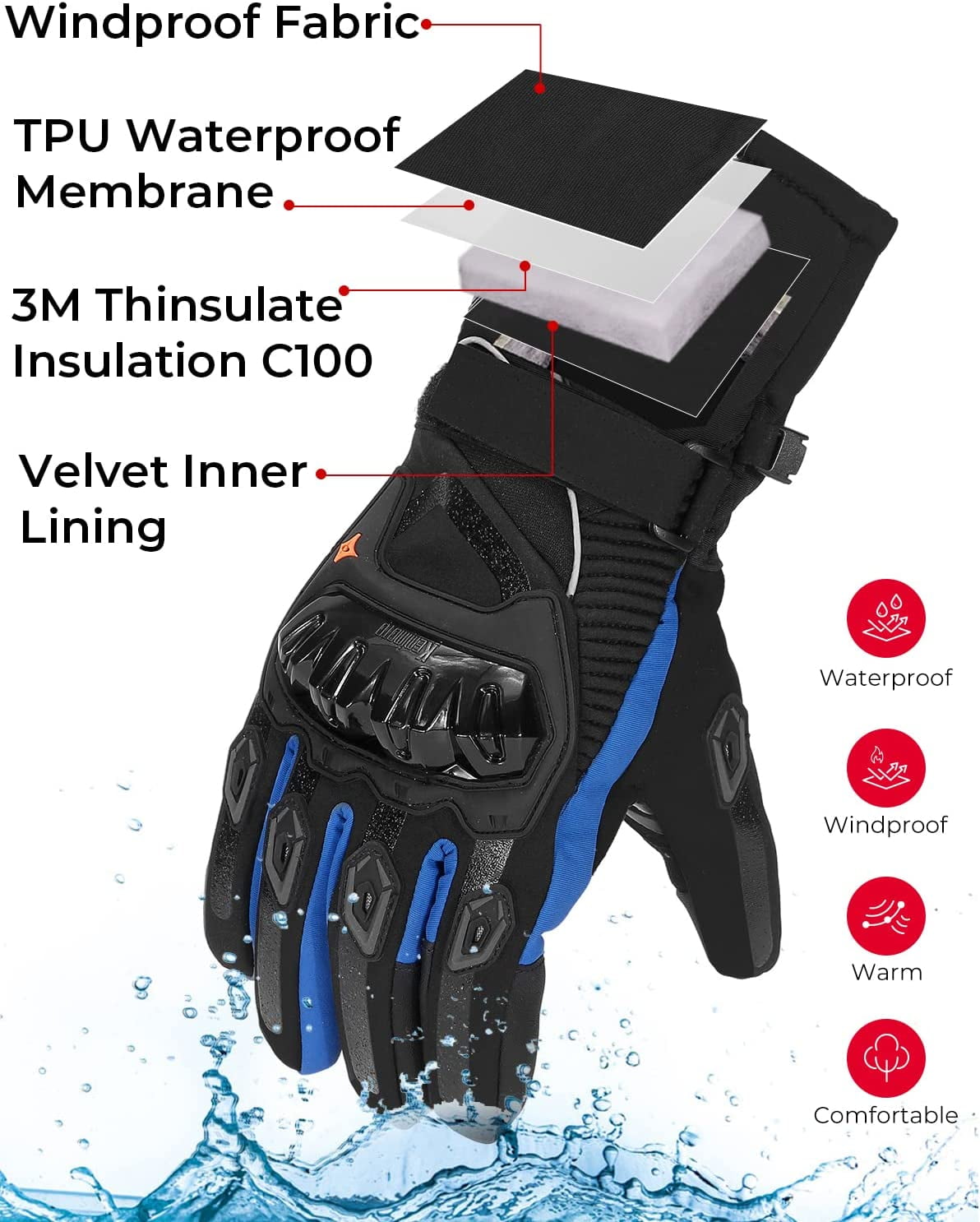 Blue hotsell motorcycle gloves