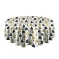 thumbnail image 5 of Gold Christmas Tree Pattern Round Tablecloth 60"x60",Wrinkle Wipeable Table Cloth for Kitchen Dining Room Picnic Patio Party, 5 of 6