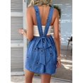 thumbnail image 5 of Women 2025 Summer Rompers Floral Boho Sleeveless Back Tie Flowy Short Jumpsuits Beach Outfits Royal Blue M, 5 of 8