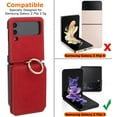 thumbnail image 6 of for Samsung Galaxy Z Flip 3 Case with Card Holder, [Retractable Hinge Cover] All-Round Protection Premium PU Leather Hard PC Back Cover with Ring Wallet Phone Case for Z Flip 3 2021 - Pink, 6 of 11