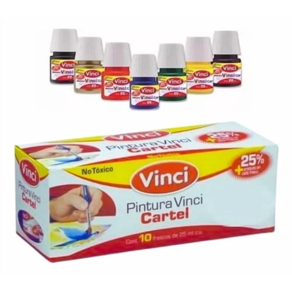 Pintura Vinci Caja Con 10 Frascos De 25ml C/u Surtidos