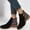 Black, variant on Bnwani Women Boots Footwear Pile Pointed Zipper Flat Chunky Ankle Comfortable Suede Boot White Size 4.5