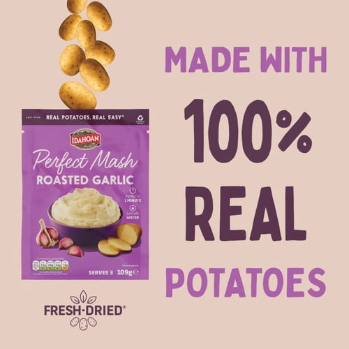 Idahoan Roasted Garlic Mash 109g, British Import (Pack of 2)
