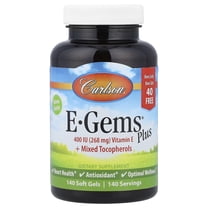 Carlson Laboratories E-Gems Plus 400IU(268 mg) Vitamin E   Mixed Tocopherols 140 Softgel