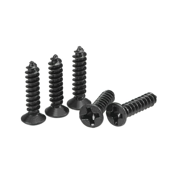 Uxcell M3 x 14mm Wood Screws Carbon Steel Black Oxide Black 200 Pack