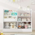 thumbnail image 3 of MIDOQIN Toy Storage Organizer, Wood Kids Bookshelf with 5 Storage Cubbies Multifunctional Toddler Bookcase Storage Chest, 3 of 9