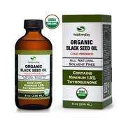 HalalEveryDay Black Seed Oil 8 oz (236ml) - USDA Organic 100% Pure & Natural Cold Pressed Cumin Nigella Sativa