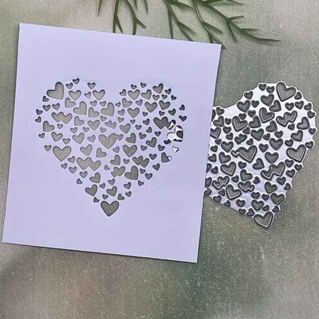 Troquel metálico de corazón Liyijia 6,8 x 6,1 cm, color plata