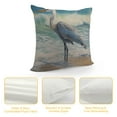thumbnail image 4 of JEUXUS  Decorative Throw Pillow Cover Square  Blue Heron Beach Sea Wave Watercolor Painting Decor Pillowcase with Hidden Zipper Decor Cushion Covers, 4 of 5
