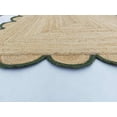 thumbnail image 2 of DecorAvenue Braided Jute Area Rug Farmhouse Scalloped Area Rug, Natural / Green 2' x 3' Ft Oval, 2 of 6