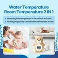 thumbnail image 5 of HubiBaby Baby Bath Thermometer & Digital Room Temperature, 2in1 Kids Bathroom Safety Products with Temperature Warning, Floating Teddy Bear (Khaki), 5 of 7