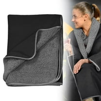 Large Waterproof Outdoor Blanket, Soft Warm Windproof Stadium Blanket with Sherpa Fleece and Foldable for Outdoor Sport, Baseball, Football, Beach, Concerts, Car