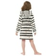 thumbnail image 7 of FORMRS Niños Bathrobe Unisex Hooded Robe Soft Plush Pajamas Sleepwear, Size 2-3T, Black Stripes, 7 of 7