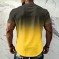 thumbnail image 5 of OIOLOYJM T-Shirts For Men Gradient Crew Neck Short Sleeve Summer Casual Tees Tops Loose Fit Breathable Basic Athletic T Shirt Yellow XL, 5 of 5